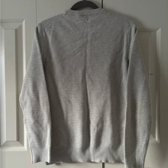 Mango Men's Light Gray Crewneck Textured Sweater - Picture 10 of 11